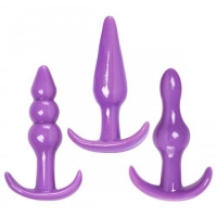 Anal Trainer 3 Piece Anal Play Kit Butt Plugs Purple