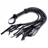Strict 8 Tail Braided Flogger Black Leather