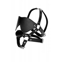 Strict Eye Mask Harness With Ball Gag Black