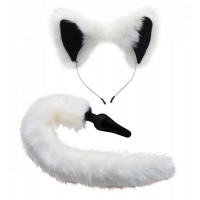 Tailz White Fox Tail Anal Plug And Ears Set