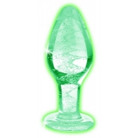Booty Sparks Glow-in-the-dark Glass Anal Plug Large