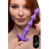Bang! Vibrating Silicone Anal Beads & Remote Purple